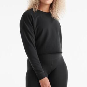 Knix Good To Go Crewneck Black Cropped Long Sleeve Size Small